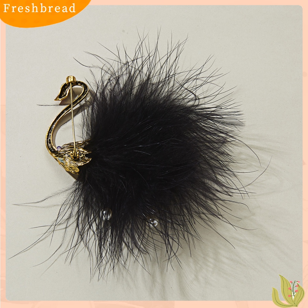 &lt; Freshbread &gt; Unisex Mutiara Imitasi Berlian Imitasi Bulu Burung Hewan Bros Pin Kemeja Kerah Perhiasan