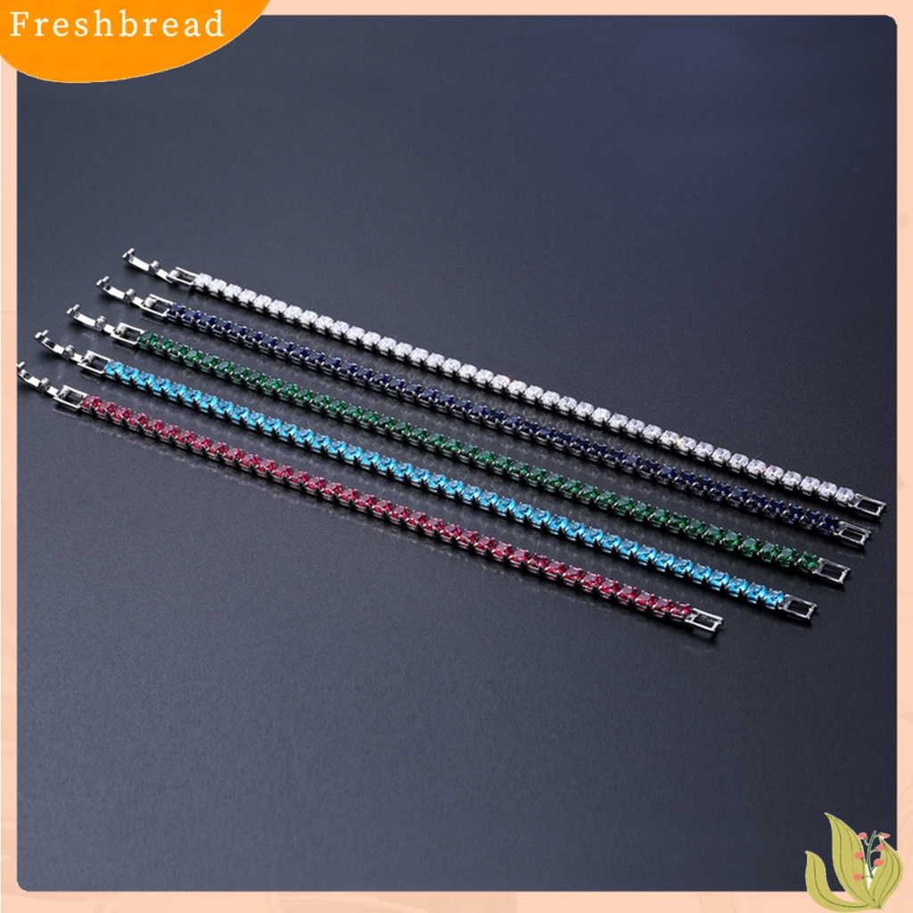 &lt; Freshbread &gt; Chic Gelang Berlian Imitasi Halus Indah Multicolor Sparkling Dress-up Ravishing Tennis Bracelet Wanita Perhiasan Pergelangan Tangan Untuk Perempuan