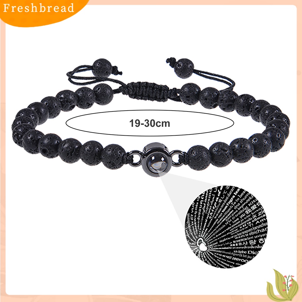 &lt; Freshbread &gt; Gelang Couple Handmade Tali Elastis Adjustable I Love You 100bahasa Gelang Perhiasan Aksesoris