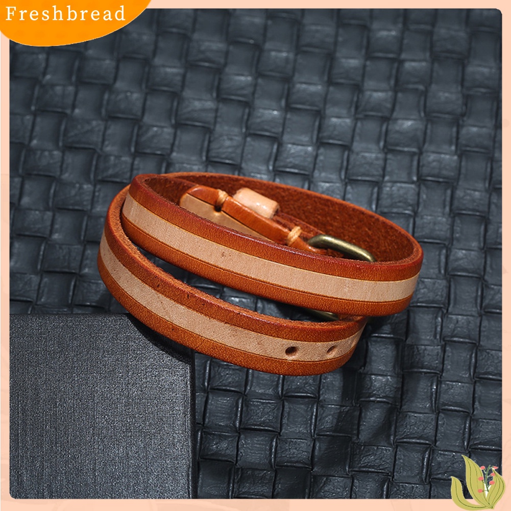 &lt; Freshbread &gt; Vintage Unisex Double Layer Kulit Sapi Gelang Bangle Pesta Perhiasan Hadiah