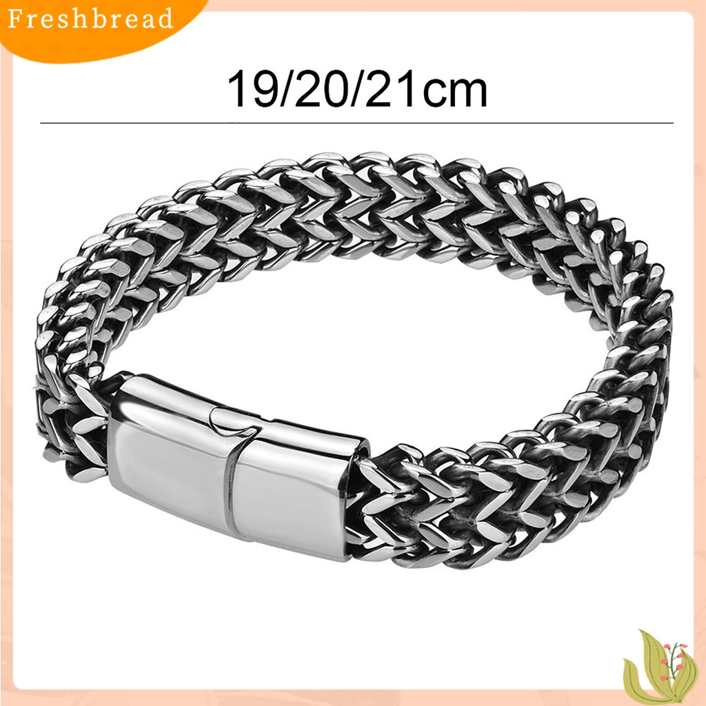 &lt; Freshbread &gt; Gelang Dipoles Ramah Kulit Titanium Steel Pria Braided Chain Bracelet Untuk Ulang Tahun