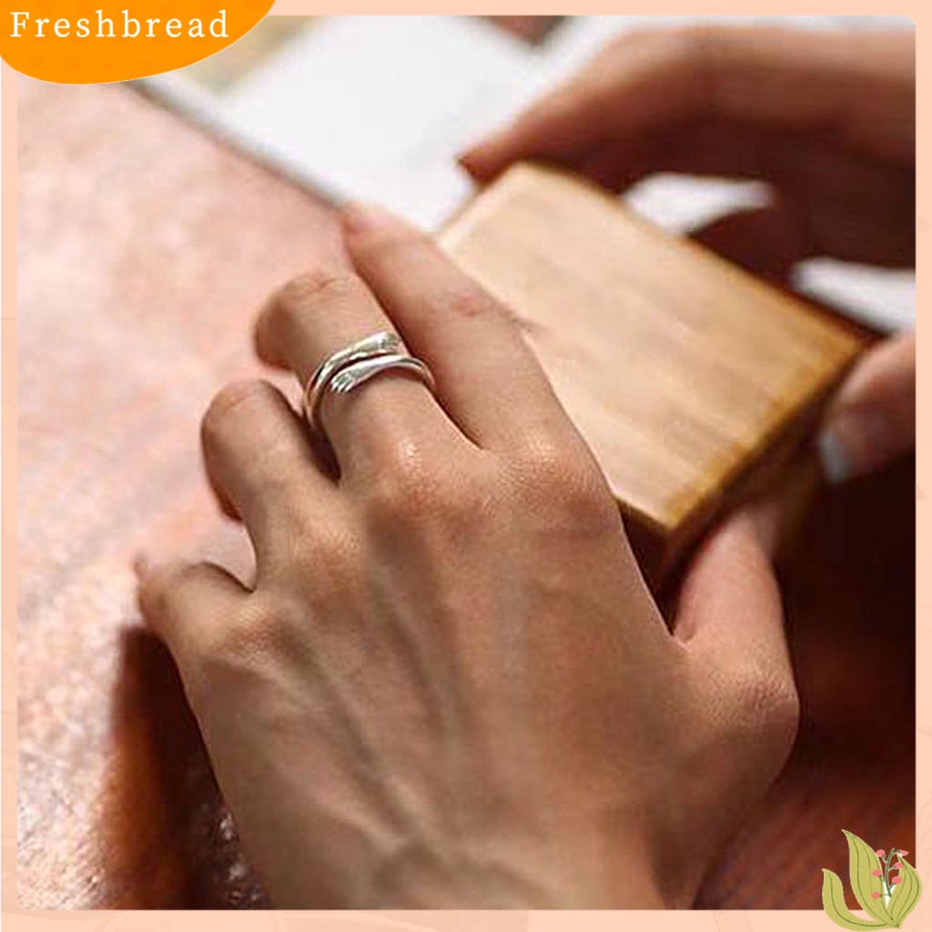 &lt; Freshbread &gt; Cincin Pelukan Cinta Tangan Terbuka Sederhana Dapat Disesuaikan Aksesori Perhiasan Pernikahan