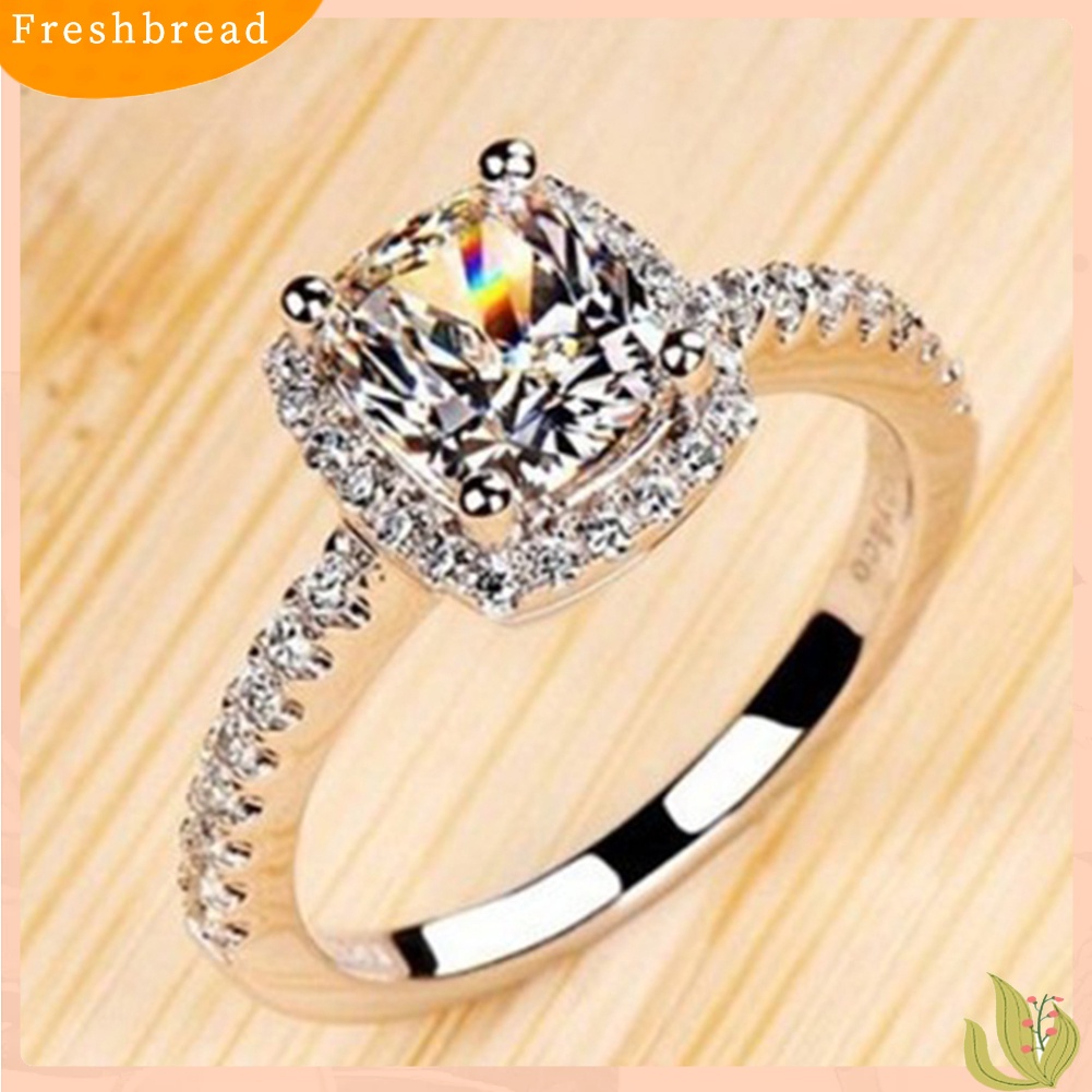 &lt; Freshbread &gt; Fashion Lady Cubic Zirconia Bertatahkan Jari Cincin Pernikahan Pertunangan Perhiasan Hadiah