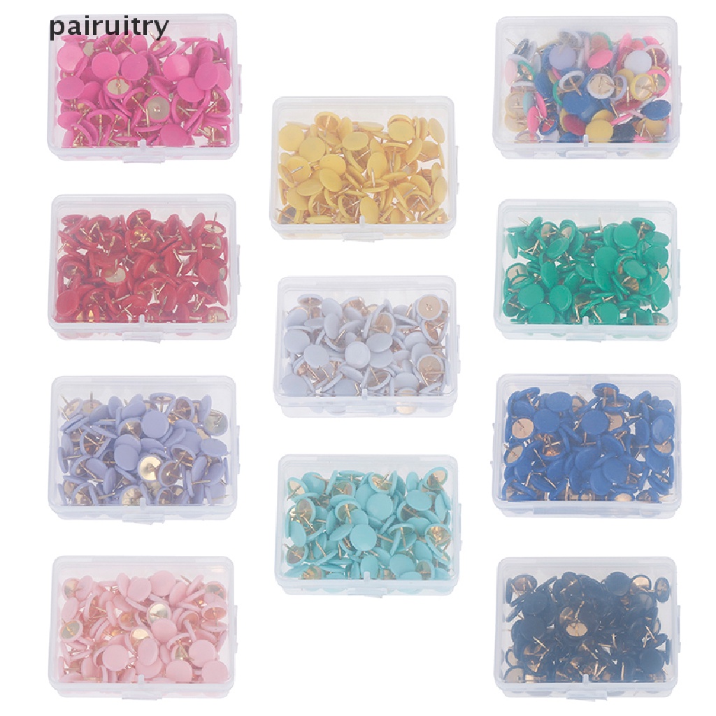 Prt 100Pcs Pin Dorong Bulat Papan Pengumuman Map Thumb Tacks Point Bulle Drawing  Prt