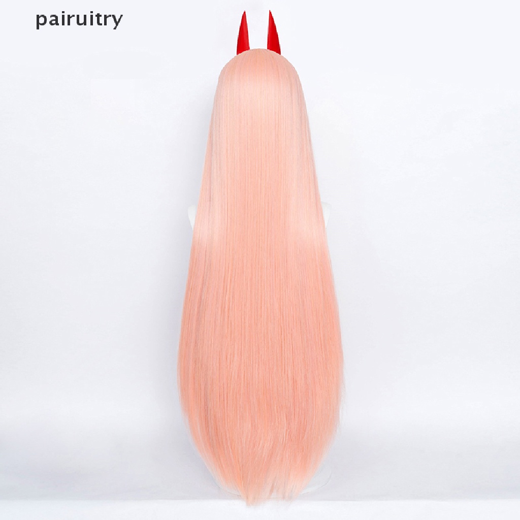 Prt Anime Chain Man Makima Power Cosplay Wig Panjang Orange Pink Tahan Panas Rambut Sintetis Pesta Bermain Peran Wig PRT
