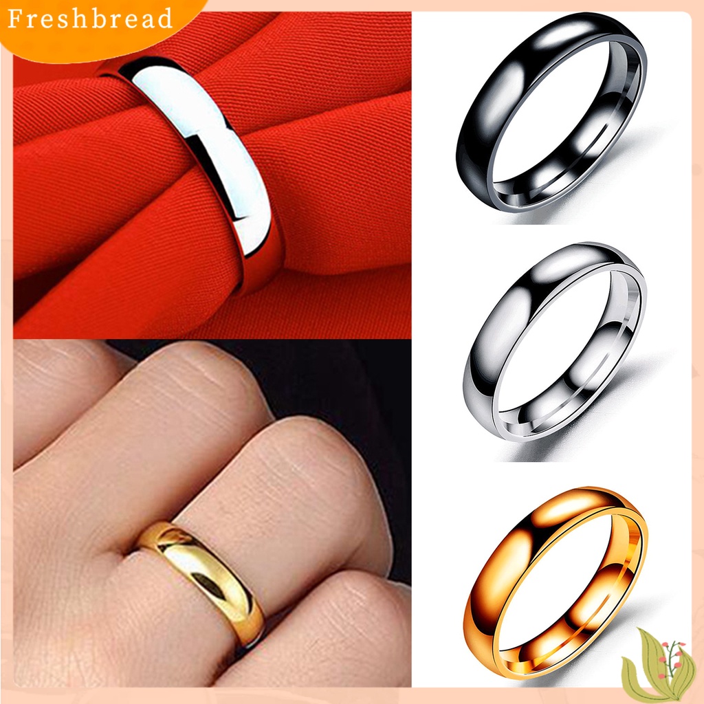 &lt; Freshbread &gt; Romantis Sederhana Indah Cincin Pasangan Tipis Cincin Pertunangan Aksesori Perhiasan