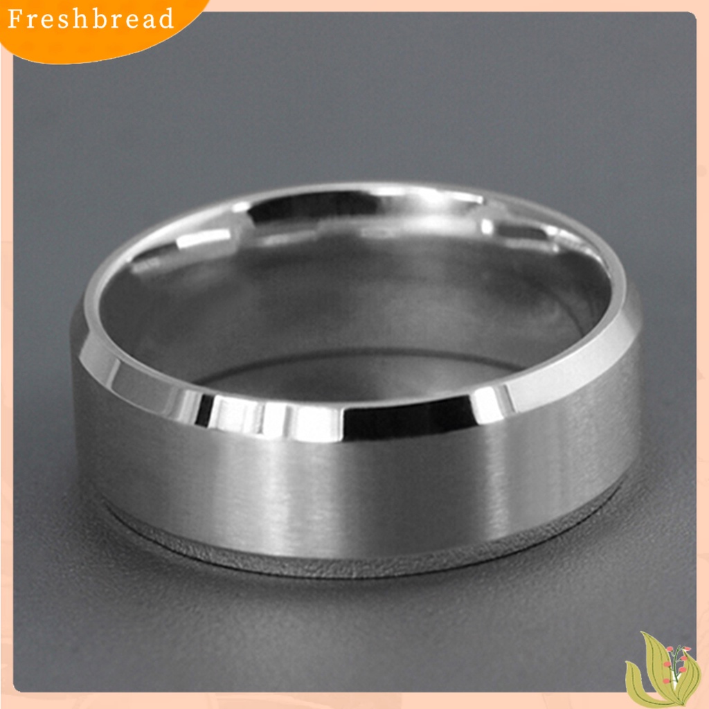 &lt; Freshbread &gt; Cincin Punk Keren Nyaman Dipakai Cincin Pita Lebar Baja Titanium Kreatif Sederhana Untuk Cocktail Bar Club