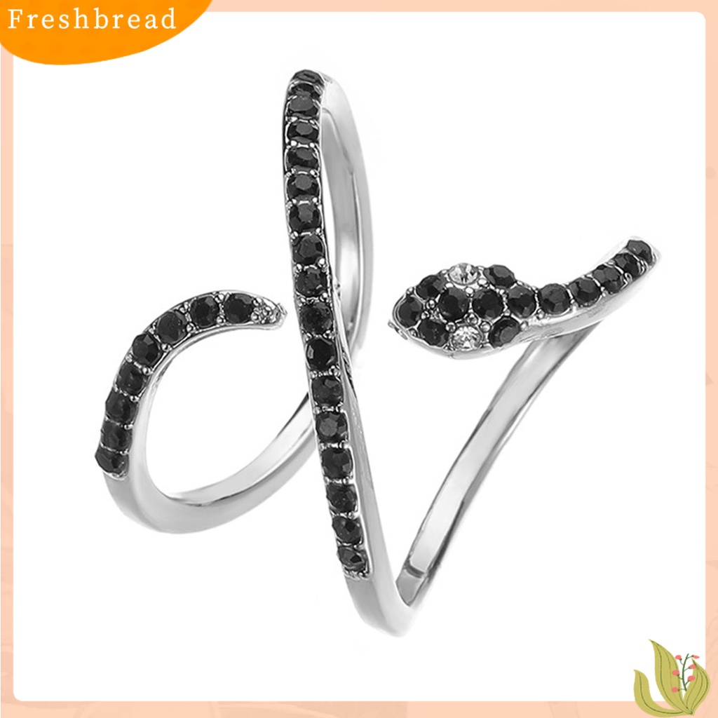 &lt; Freshbread &gt; Wanita Bentuk Ular Sederhana Adjustable Punk Jari Cincin Perhiasan Aksesori