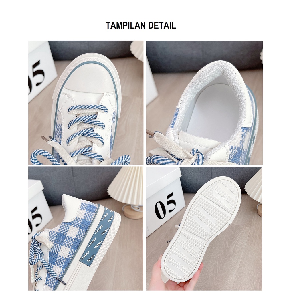 JBI-0280 GRATIS BOX Sepatu Kanvas Sneakers Wanita Fashion Trendy Casual Wonyoung Shoes Import Terbaru