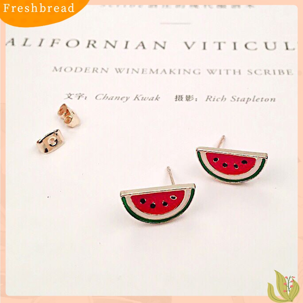 &lt; Freshbread &gt; Lucu Wanita Buah Strawberry Semangka Ladybird Ear Stud Earrings Perhiasan Hadiah