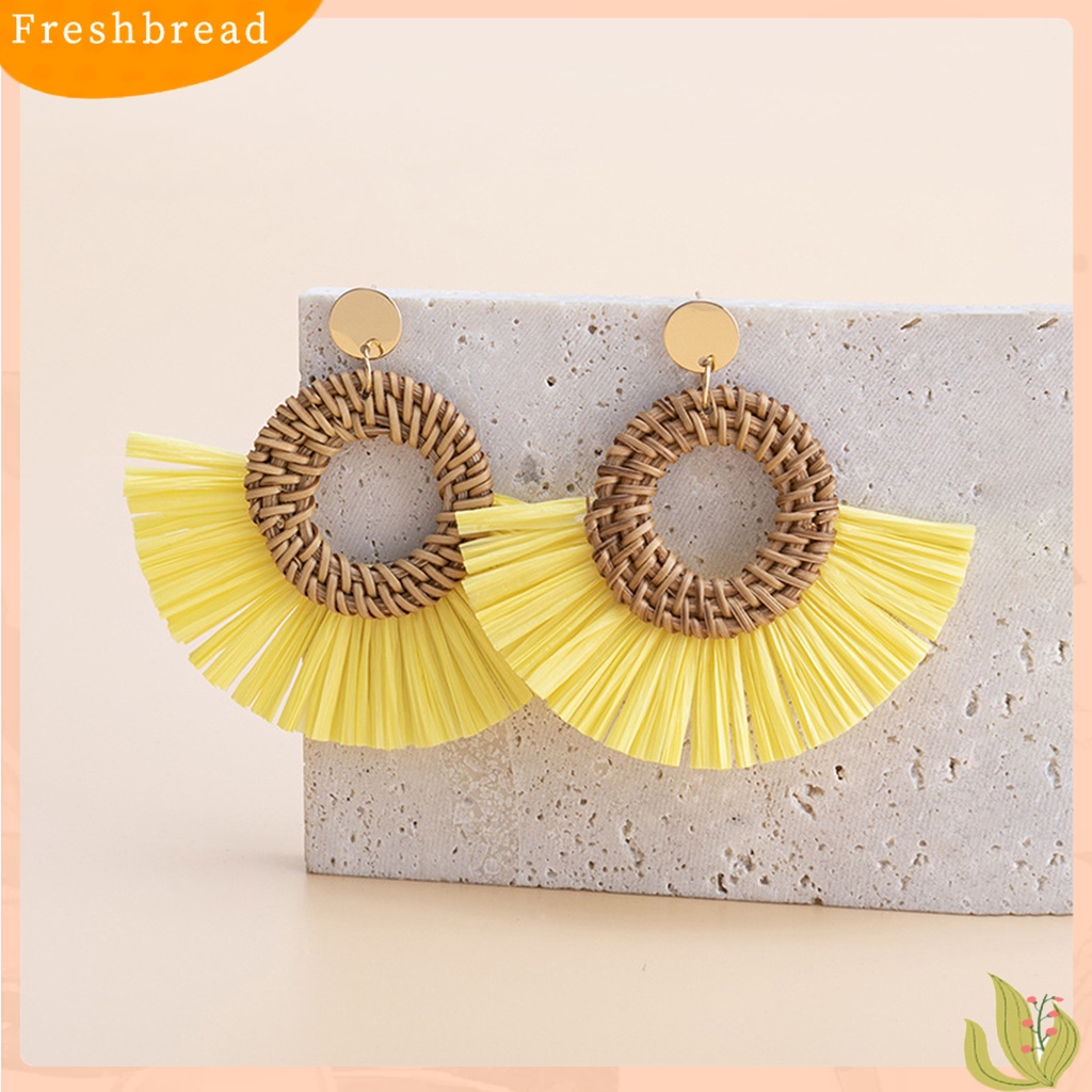 &lt; Freshbread &gt; Anting Gaya Etnik Menawan Liontin Wanita Anting Giwang Rumbai Elegan Untuk Liburan