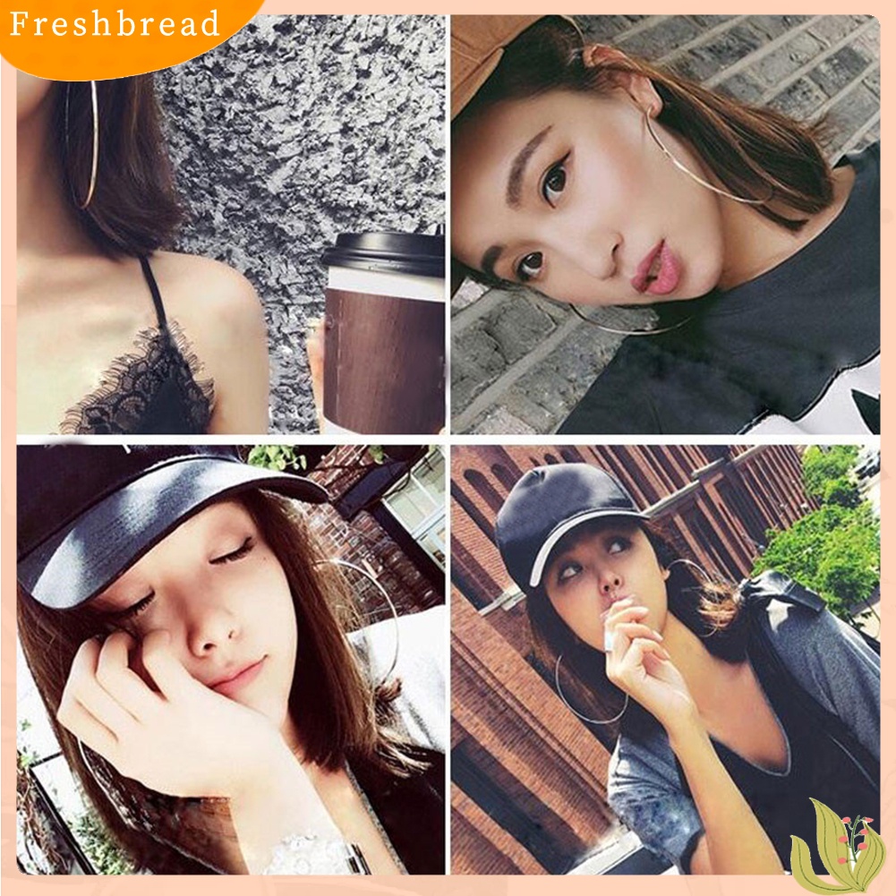 &lt; Freshbread &gt; Fashion Wanita Lingkaran Besar Pesona Pernyataan Anting Hoop Perhiasan Pesta Malam