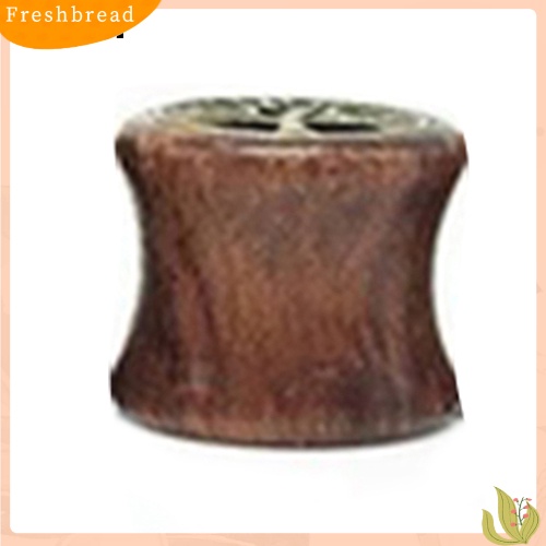 &lt; Freshbread &gt; 1pc8 /10 /12 /14mm Terowongan Daging Pohon Kehidupan Kayu Double Flared Gauge Ear Plug