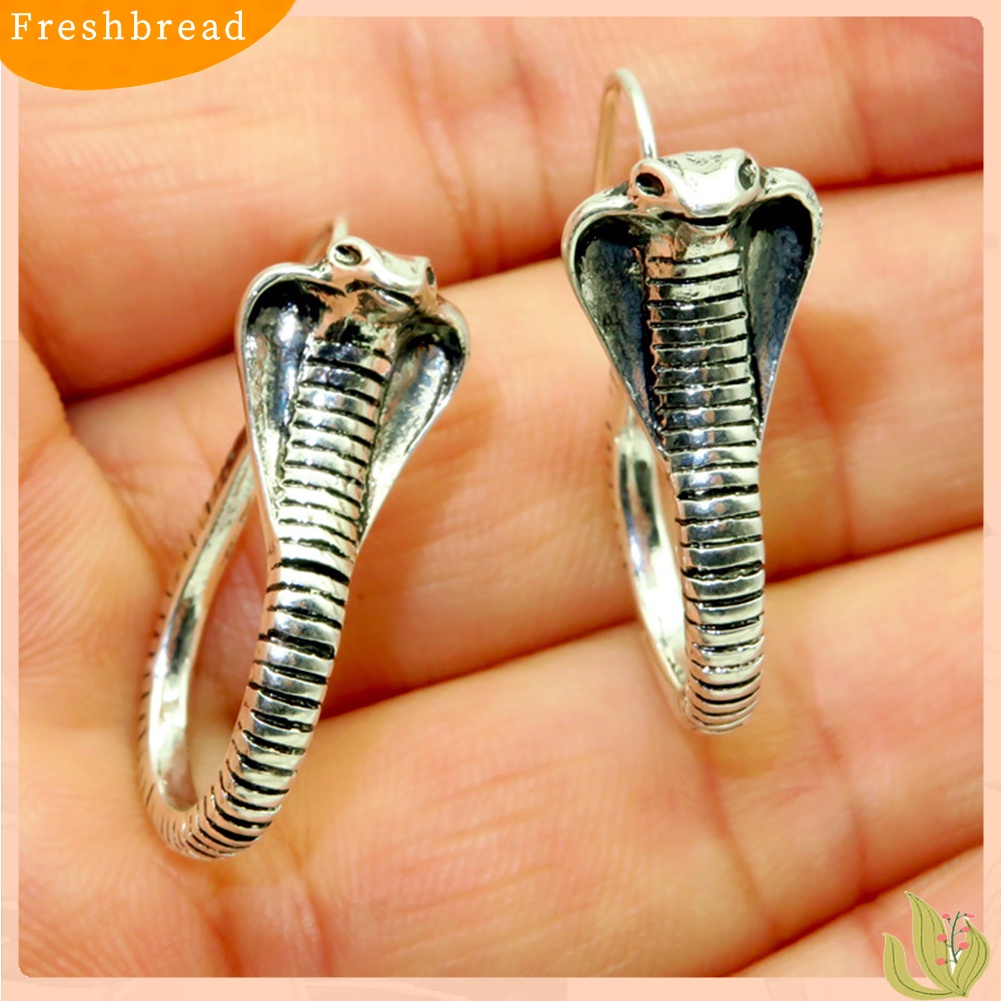 &lt; Freshbread &gt; Vintage Wanita Ukir Cobra Ular Menjuntai Liontin Menjuntai Kait Anting Perhiasan