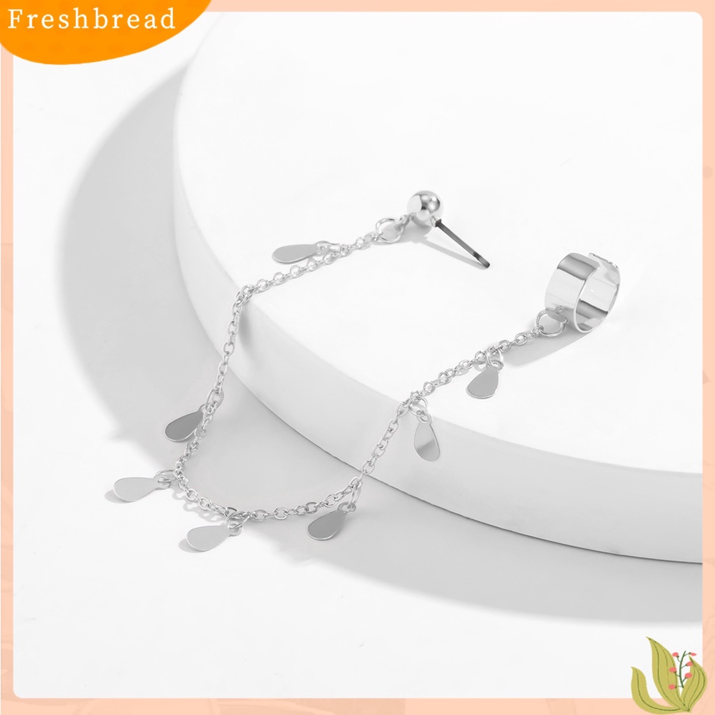 &lt; Freshbread &gt; 1pc Wanita Klip Anting Vintage Mutiara Imitasi Bulan Bintang Liontin Rumbai Hias Telinga Manset Perhiasan Perempuan