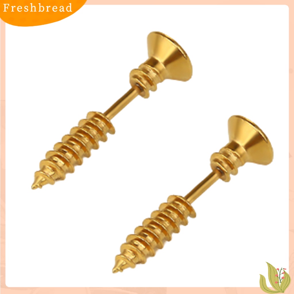 &lt; Freshbread &gt; Lucu Bentuk Sekrup Telinga Studs Keren Dua Sisi Anting Fashion Perhiasan Hadiah