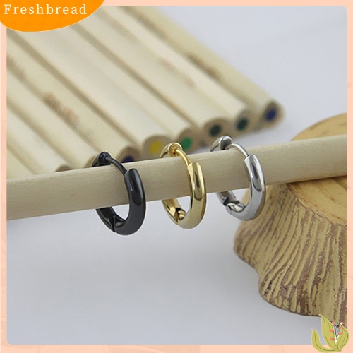 &lt; Freshbread &gt; 1Pc 16/21/23mm Gothic Punk Sederhana Baja Titanium Hoop Earring Tindik Anting