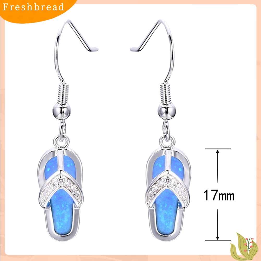 < Freshbread > Musim Panas Pantai Wanita Berlian Imitasi Sandal Jepit Liontin Kait Anting Perhiasan Hadiah