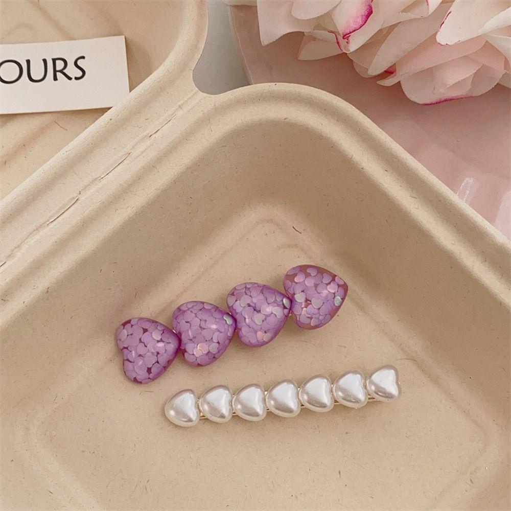 Mxbeauty Jepit Rambut Anak Perempuan 2pcs/set Lucu Hati Elegan BB clip Vintage Sweet Barrettes