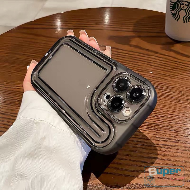 Simple Bening Mewah Penebalan Shock Resistant Phone Case Kompatibel Untuk iPhone 7plus XR 11 13 12 14 Pro 7 8 Plus MAX X XS MAX SE 2020 Silicon Shockproof Bumper Soft Cover