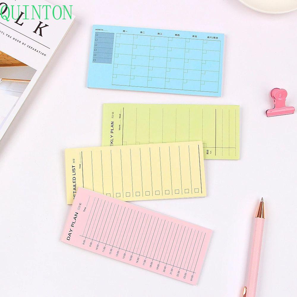 Quinton Buku Catatan / Memo / Agenda / Jadwal Mingguan / Bulanan Portable Untuk Stationery Sekolah
