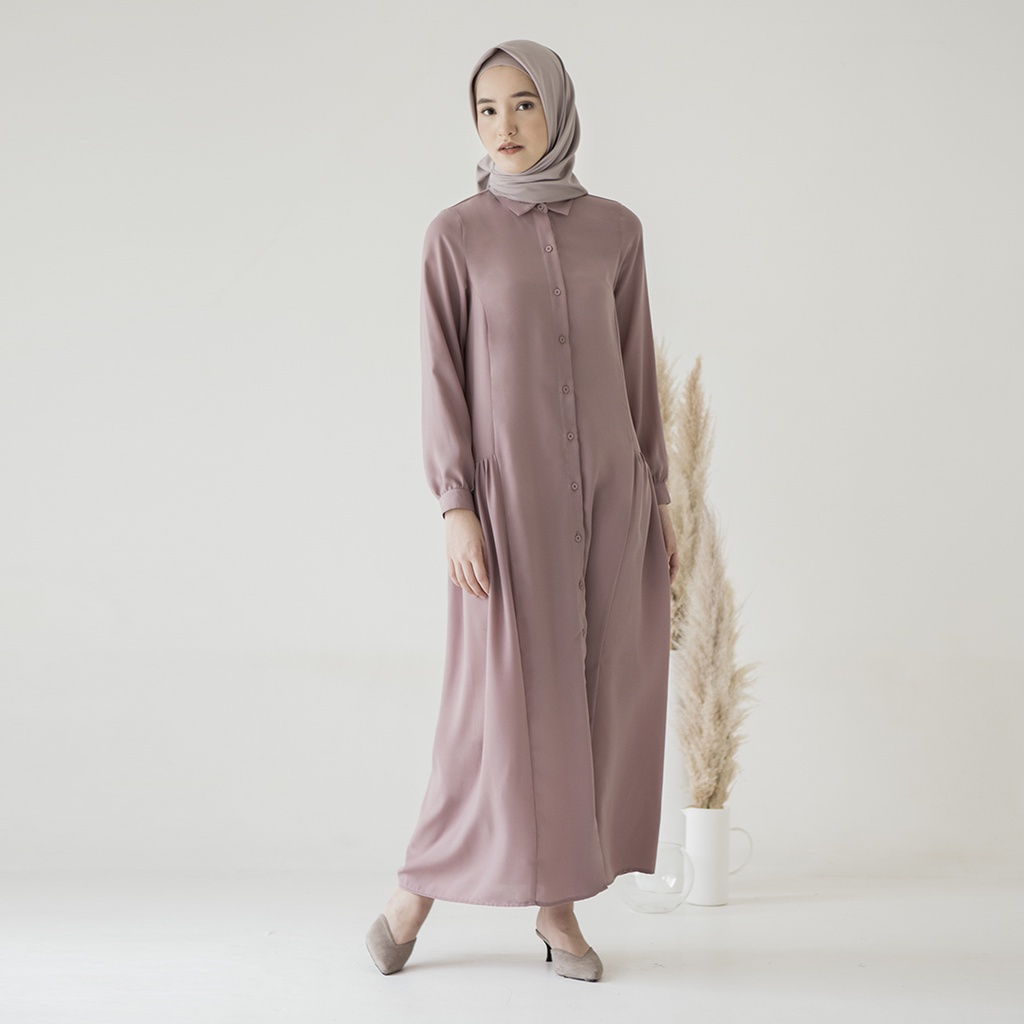 Terbaru ✨ Dress Syar'I Venya By Aska Label Gamis Wanita Muslim Panjang Warna Biru Langit Ungu Lilac 