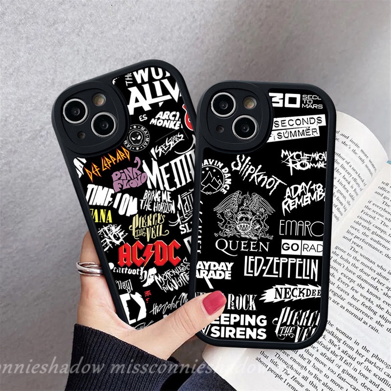 IPHONE Case Stiker Label Merek Trendi Kompatibel Untuk Iphone11 14 13 12 Pro Max 7Plus XR 6s 78 6 Plus X XS Max SE 2020 Fashion Graffiti Huruf Shockproof Lembut Tpu Phone Cover