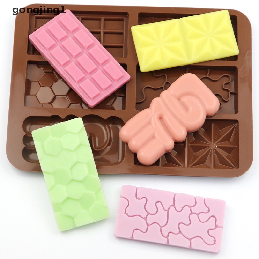 Ggg 6kisi Waffle Kecil Persegi Panjang Coklat Batangan Silikon Candy Mold Tray ID