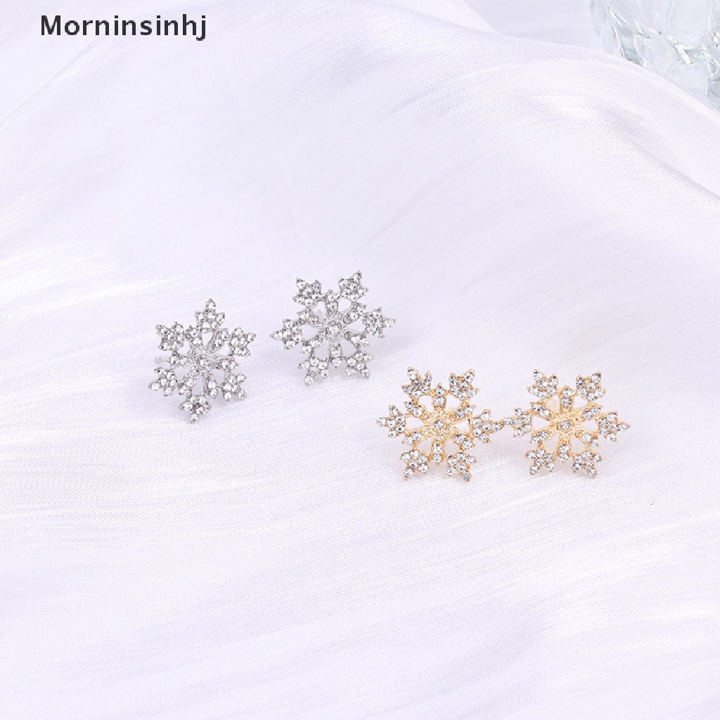 Mornin Snowflake Kalung Anting Set Wanita Fashion Perhiasan Bersinar Logam Liontin Trendi Choker Rantai Pesta Pernikahan Aksesoris Hadiah id