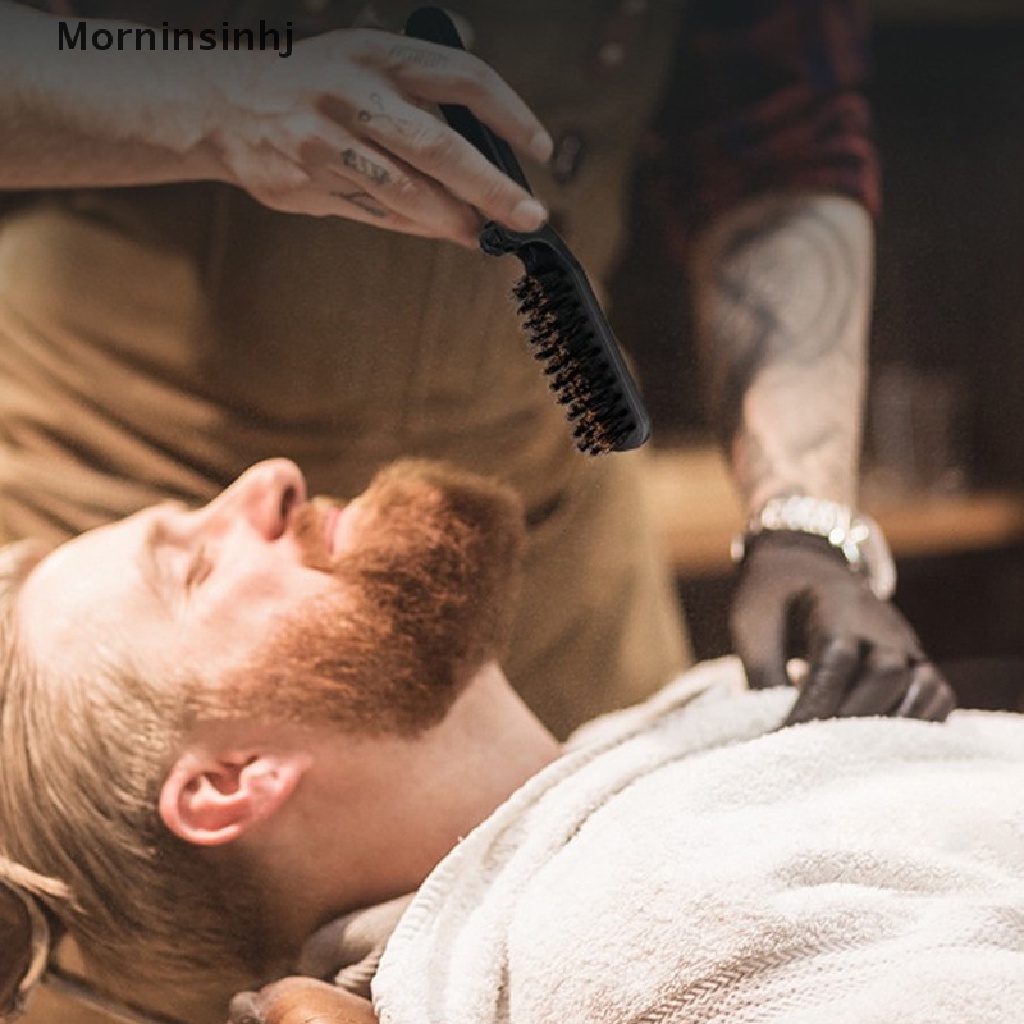 Mornin Rambut Babi Hutan Pria Bulu Jenggot Kumis Sikat Lembut Jenggot Lipat Saku Sisir id