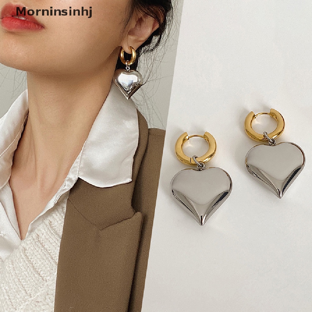 Mornin Fashion Peach Bentuk Hati Liontin Anting Menjuntai Anting Giwang Telinga Elegan Anting Sederhana Untuk Wanita Perhiasan Hadiah id