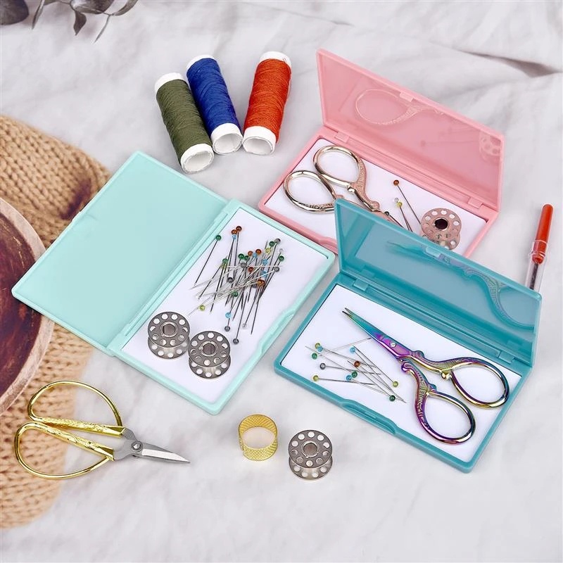 3warna Magnetik Plastik Hisap Jahitan Silang Jahit Rajut Pin Holder Organizer Jarum Jahit Persegi Panjang Tempat Penyimpanan Jarum Wadah Alat Pincushion Case Aksesoris
