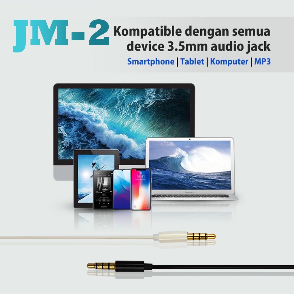 JMT-Headset JM-2 Wired Earphone Bass Compatible For All Phone Original