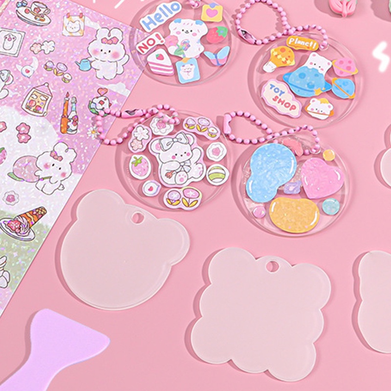100 Lembar Random Kartun Glitter Stiker Siswa Indah Scrapbook Deco DIY Stikers