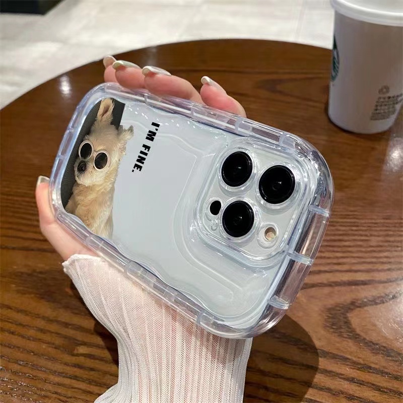 IPHONE Soft Case Anjing Lucu Kompatibel Untuk Iphone14 12 13 11 Pro XS Max XR X8 7 Plus Casing Silikon TPU Shockproof Transparan Phone Cover
