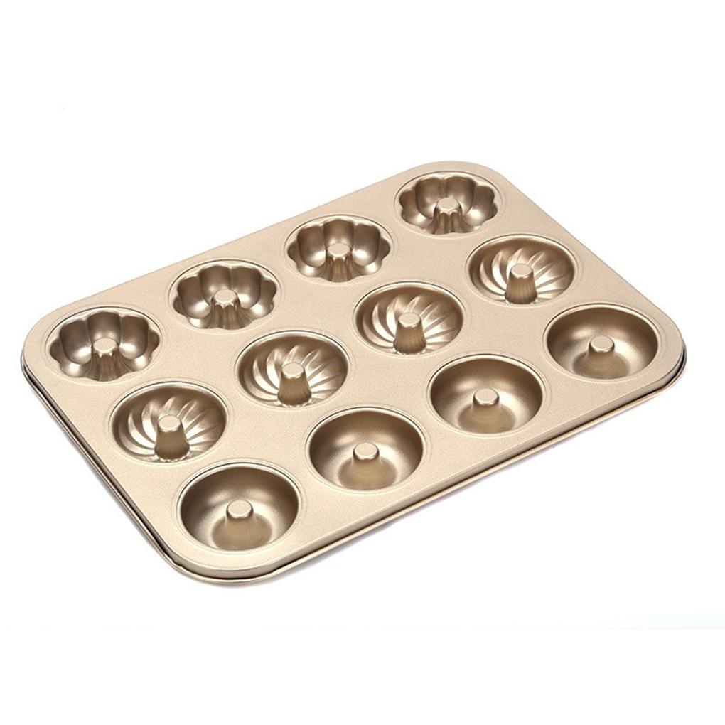 9/12cup Baking Tray Tahan Karat Dapur Cookies Cetakan Lucu Carbon Steel Cupcake Pan Roti Ringan Muffin Nampan