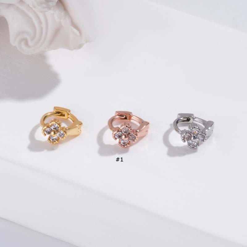 1biji Anting Tindik Tulang Rawan Hoop Helix 6mm Tragus Pinna Bahan Tembaga Dengan Zircon