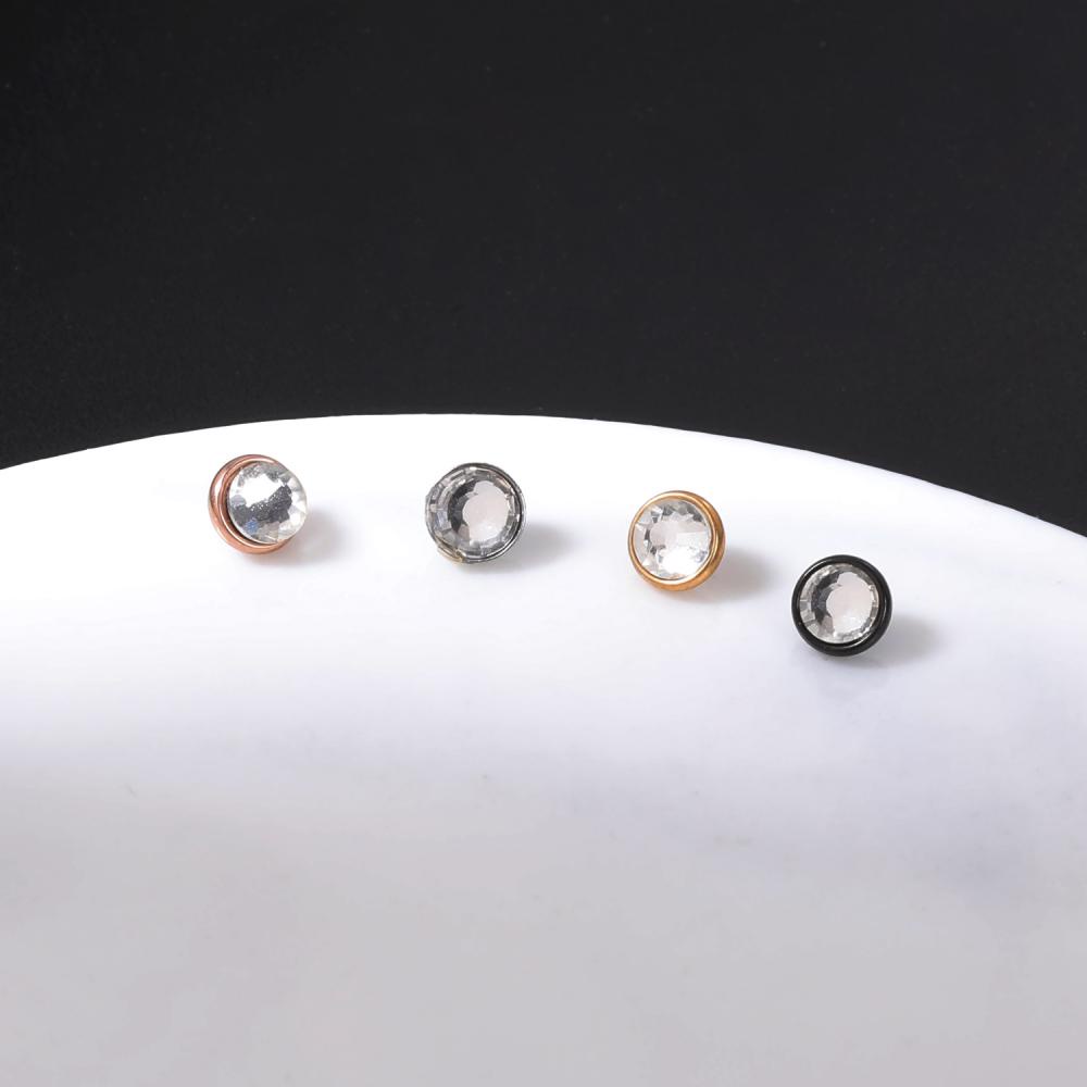 1pc3/4mm Warna Kristal Micro Dermal Piercing 316L Stainless Steel Dermal Anchor Permukaan Tindik Dasar Penyelam Kulit