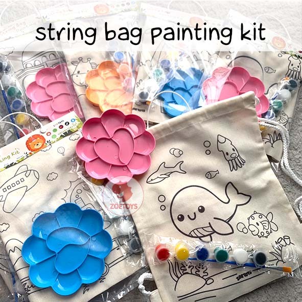 Zoetoys String Bag Painting Kit Custom | Hampers Tas Serut Anak Edukasi