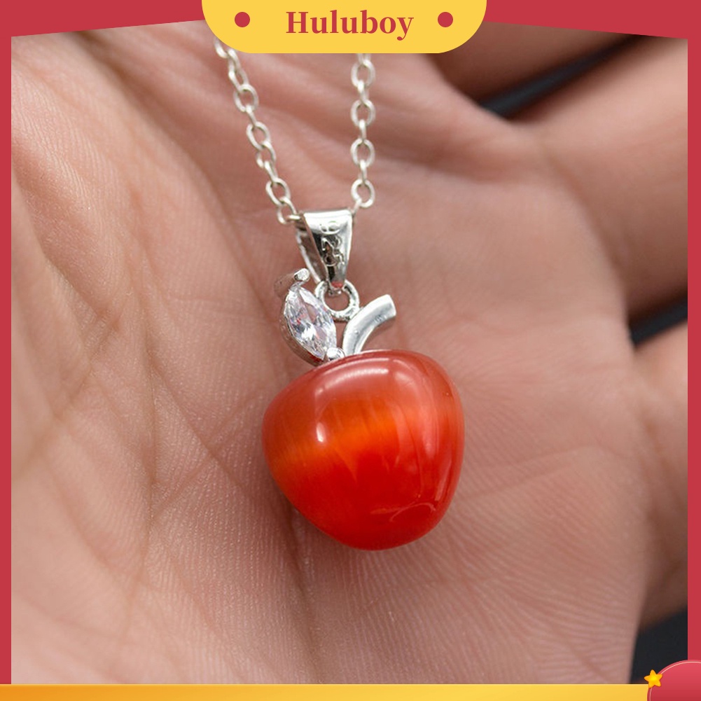 {Ready Stock} Liontin Charm Bentuk Apel Merah Opal Fashion Wanita Untuk Dekorasi Kalung Anting