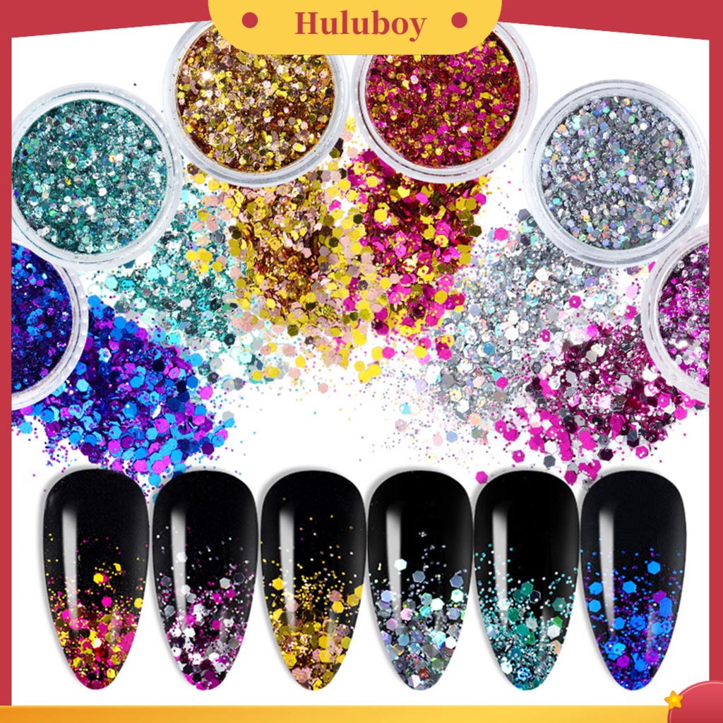 {In Stock} 1set Nail Sequin Warna Hidup Banyak Gaya PET DIY Nail Glitters Sequin Craft Nail Art Painting Gadget Perlengkapan Kecantikan