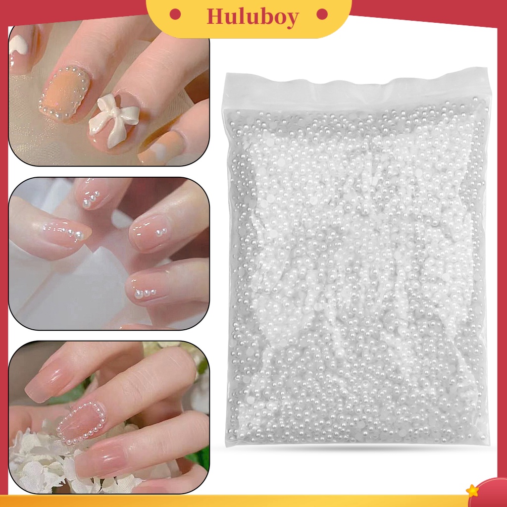 {In Stock} 1tas Nail Art Mutiara Imitasi Tiga Dimensi Flatback Shiny Efek Visual DIY Mini Setengah Bulat Mutiara Imitasi Hiasan Nail Art Untuk Manicurist