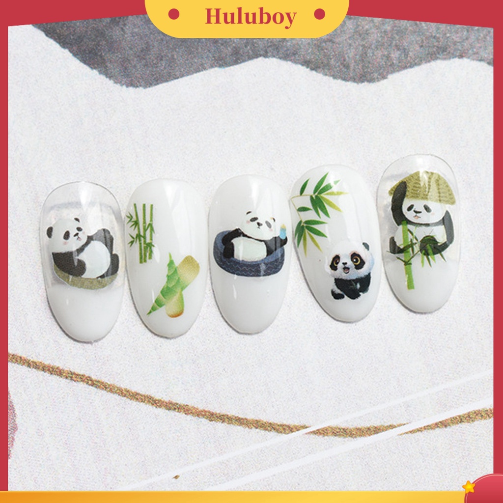 {In Stock} Desain Daun Panda Lucu Stiker Kuku Tempel Dekoratif Mudah Perekat DIY Kertas Nail Art Stiker Perlengkapan Kuku