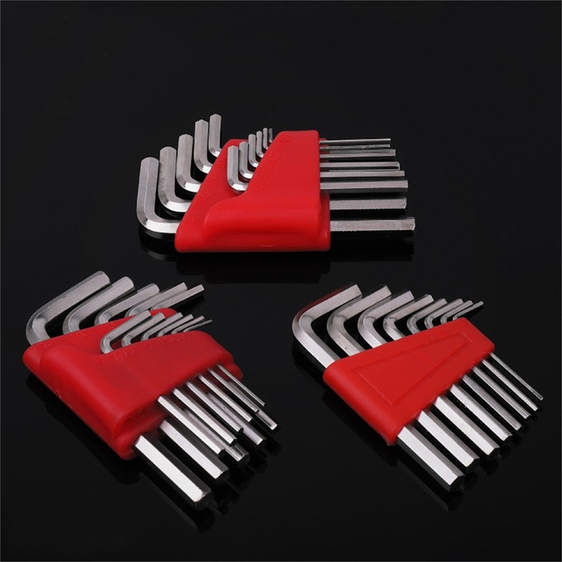 [AYBX] 8per1pcs Kunci Pas Allen Metric Wrench Inch Kunci L Ukuran Kunci Allen Set Alat Lengan Pendek Mudah Dibawa Di Kantong