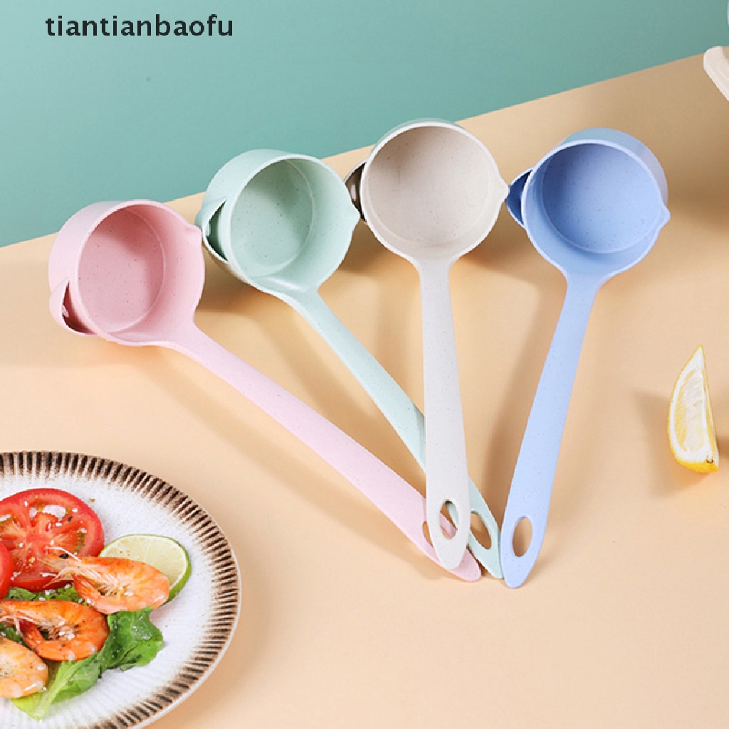 [tiantianbaofu] Handle Soup Spoon Sendok Pemisah Minyak Sup Colander Spoon Filter Grease Spoon Butik