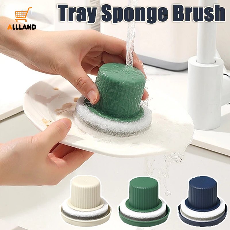 Sikat Pembersih Spons Lembut Serbaguna/Pembersih Noda Atas Kompor Wastafel Rumah Tangga/Dish Bowl Plate Scrubber Kitchen Cleaning Brush