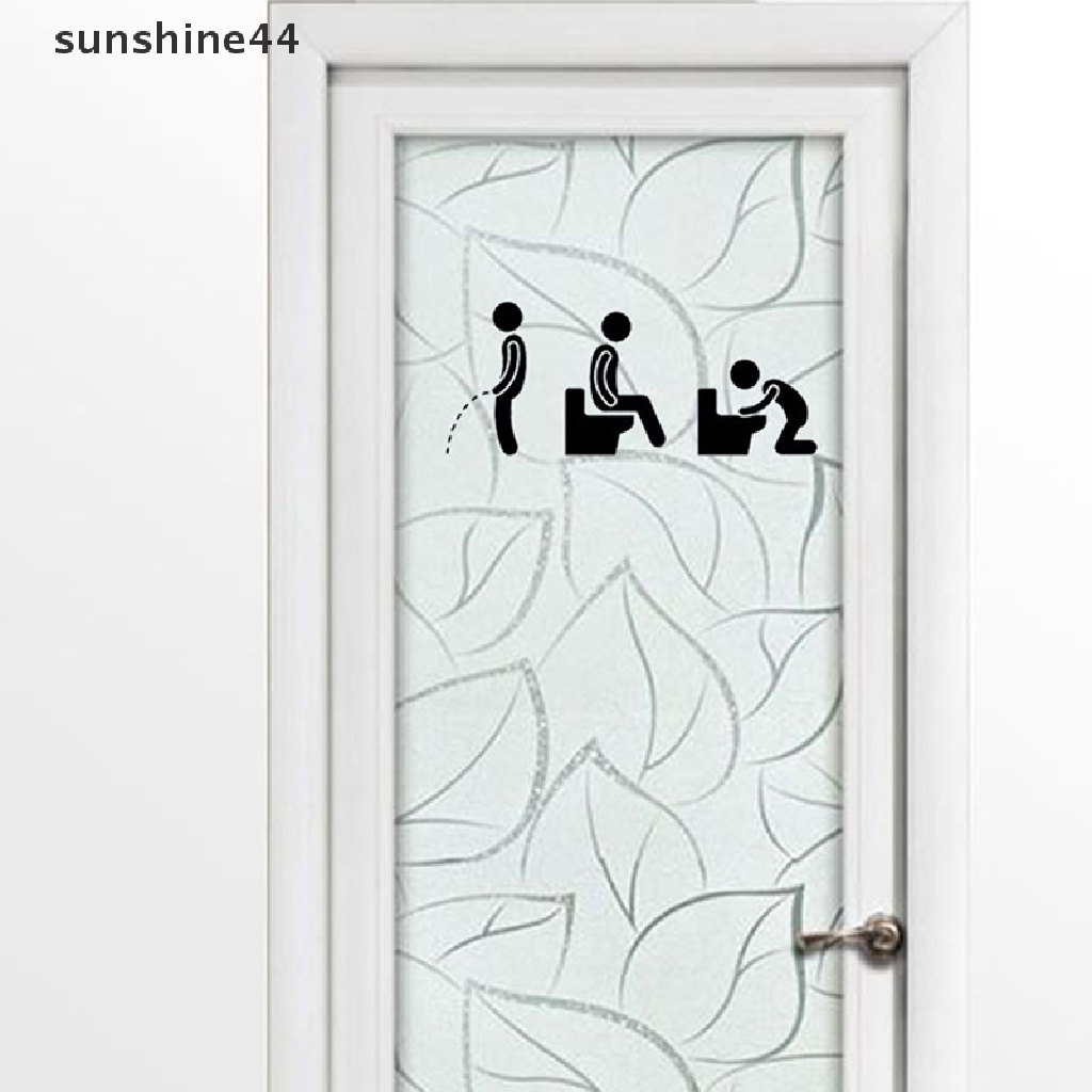 Sunshine Stiker Toilet Pria Lucu Stiker WC Removable Stiker Pintu Kamar Mandi Wall Sticker ID