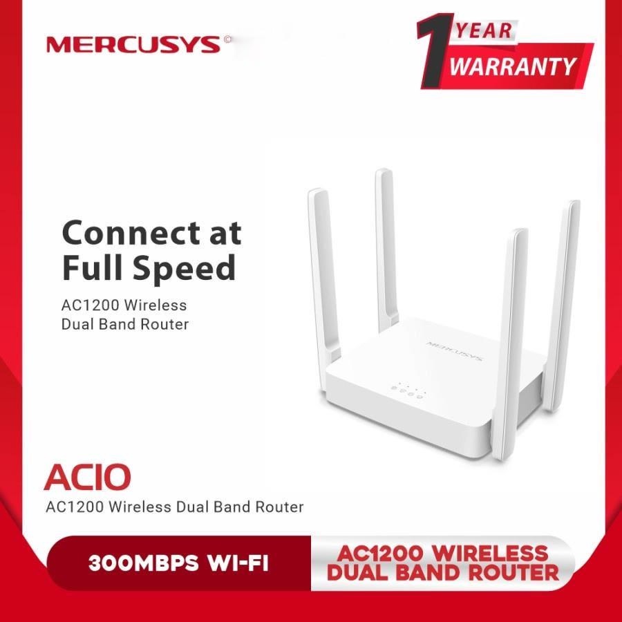 Mercusys AC10 Wireless Dual Band Router  WiFi AC1200 300Mbps 4 Antena Access Point Extender Router