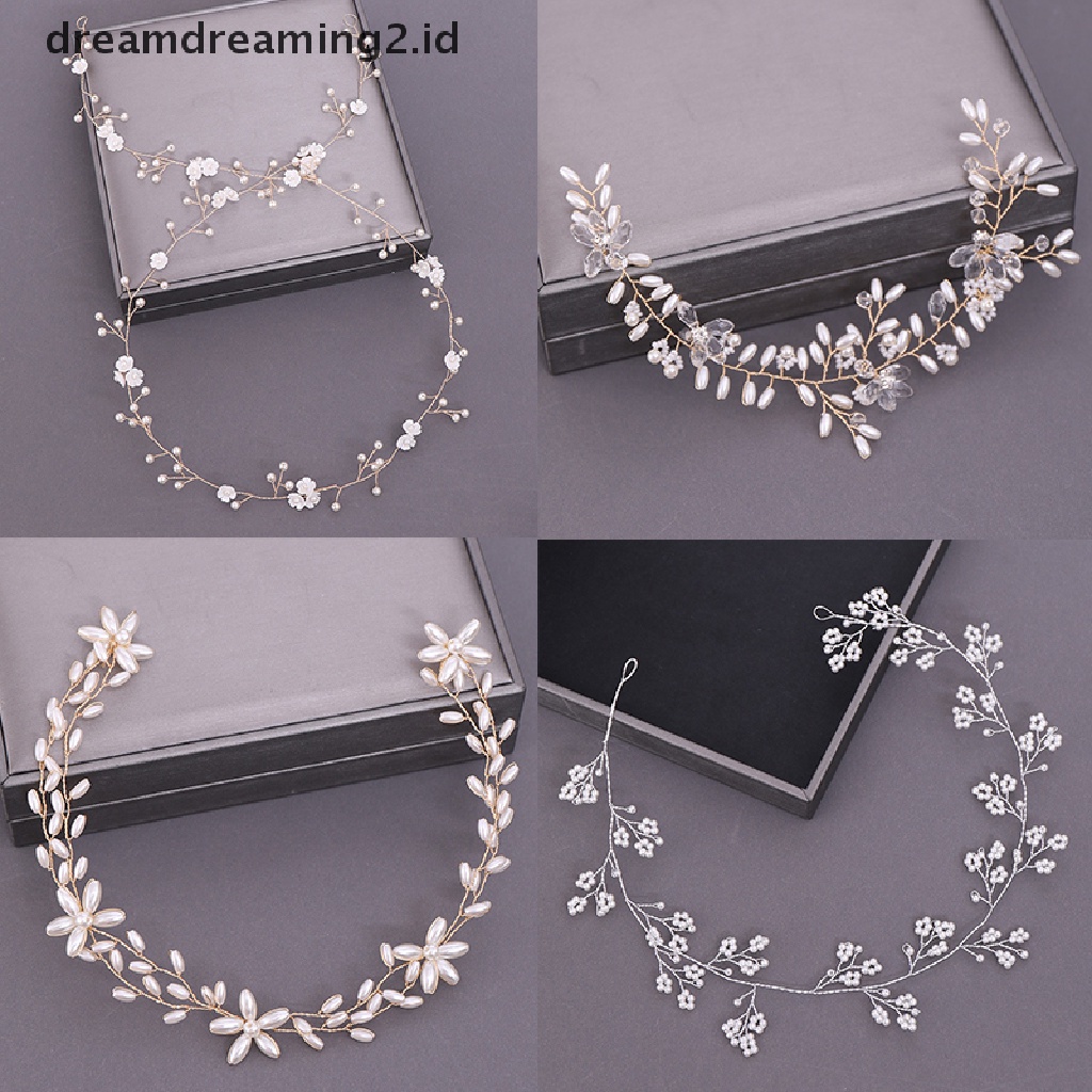 (hot) Wanita Bando Mutiara Berlian Imitasi Bunga Headband Pernikahan Aksesoris Rambut Untuk Wanita Bridal Headband Rambut Perhiasan Aksesoris Pernikahan//