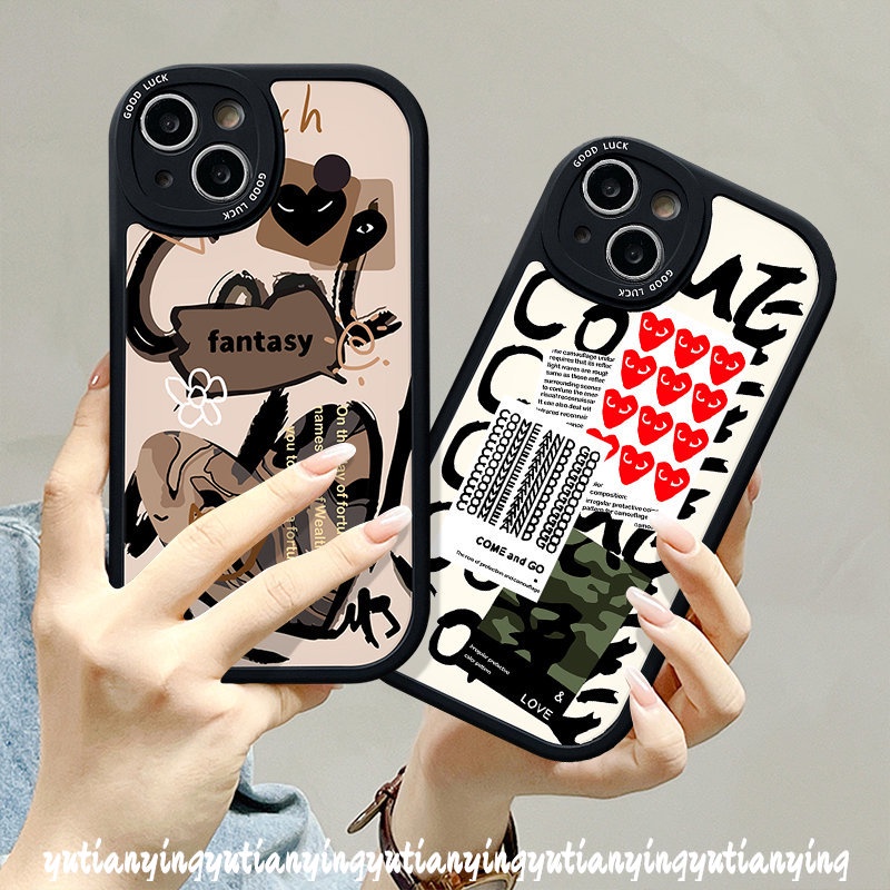 Fantasy Graffiti Love Heart Trendy Brand Comme des Garcons Phone Case For Infinix Hot 11 11s 9 10s Play 10T 10 Hot 10 Lite Infinix Smart 6 5 Note 8 Tpu Soft Back Cover